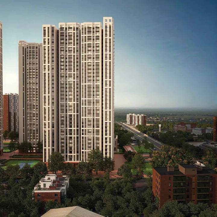 Brigade Belvedere aerial view of the full project site at Budigere Cross