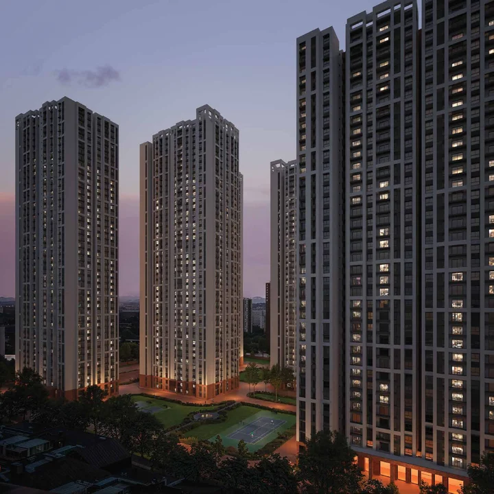 Brigade Belvedere tennis court aerial elevated view