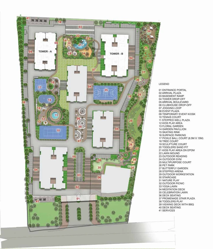 Brigade Belvedere 880 sq. ft. floor plan
